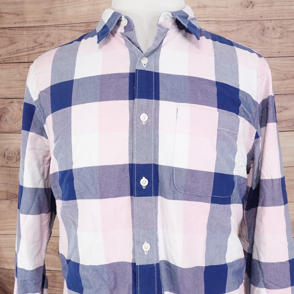 AMERICAN EAGLE CLASSIC FIT PINK BLUE CHECK OXFORD BUTTON DOWN SHIRT MENS XL‎